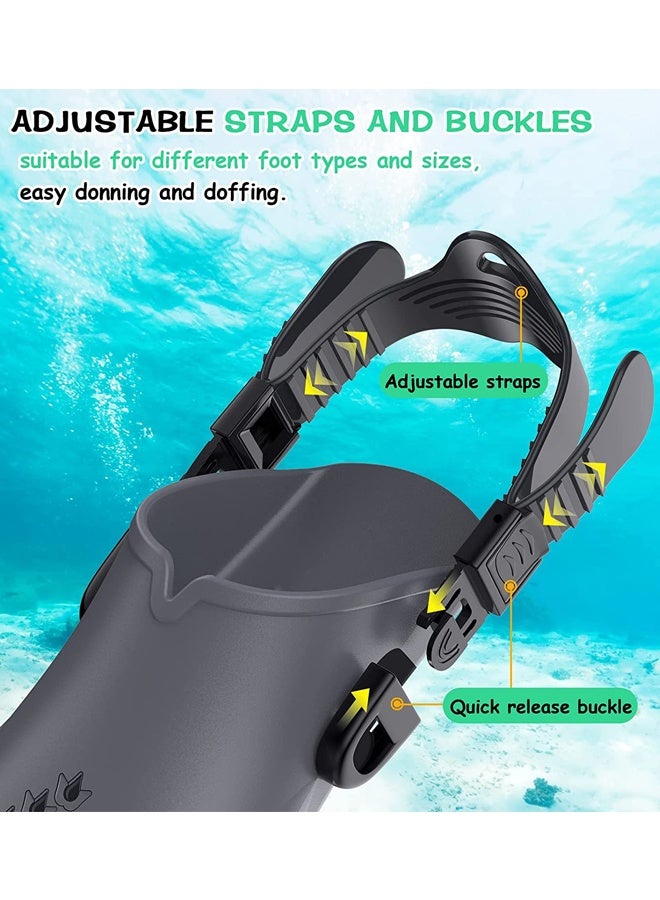 Adjustable Swimming Fins for Adults & Kids – Lightweight Silicone Diving Flippers, Size 36-41, Perfect for Snorkeling, Training & Professional Swim - Image 2